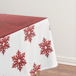 Mantel Navidades: Copos de nieve rojos y falsedades en Bu