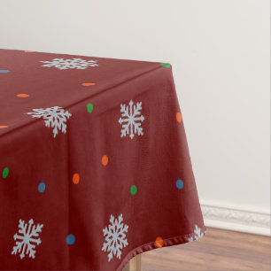 Mantel Navidades copos de nieve y patrón de puntos