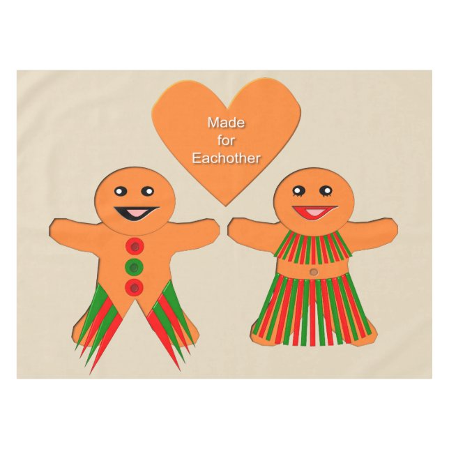 Mantel Navidades Cuidados Gingerbread Pareja (Frente (Horizontal))