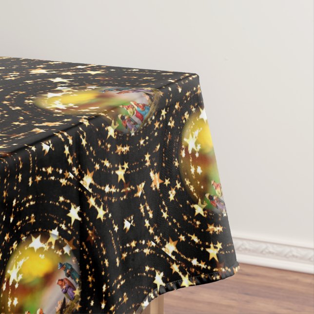 Mantel Navidades Cuna Natividad Escena Baubles Patrón Est (In Situ)