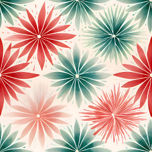 Mantel Navidades de acuarela retro moderno de medio siglo