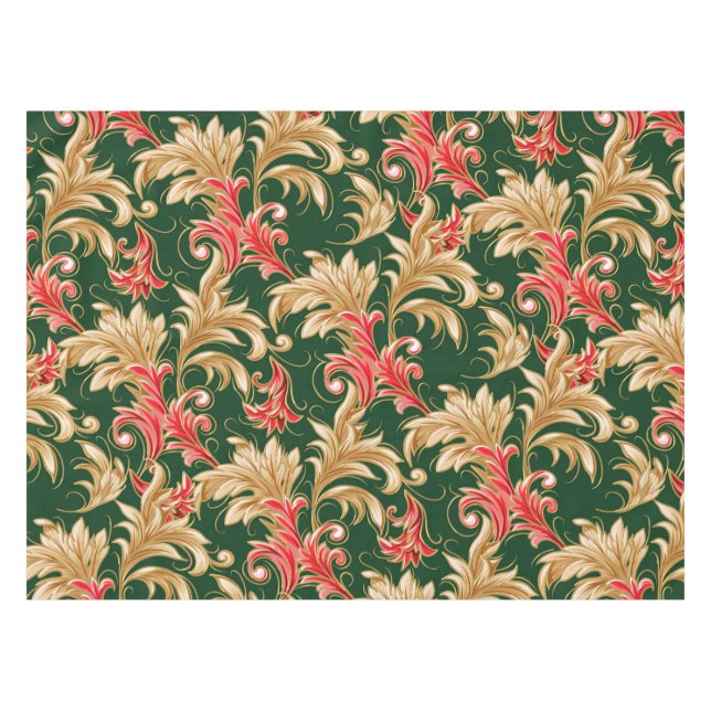 Mantel Navidades de Art Nouveau abandonan el lugar | Verd (Frente (Horizontal))