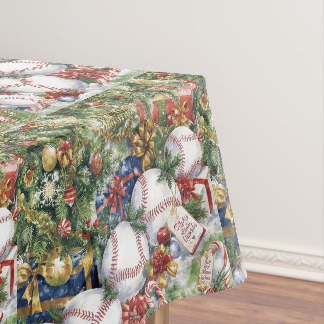 Mantel Navidades de béisbol con temática para jugador (In Situ)