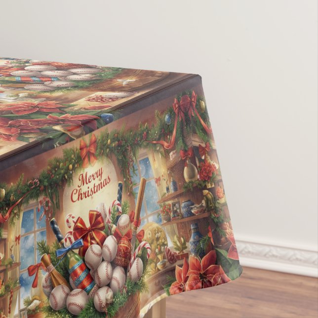Mantel Navidades de béisbol con temática para jugador (In Situ)