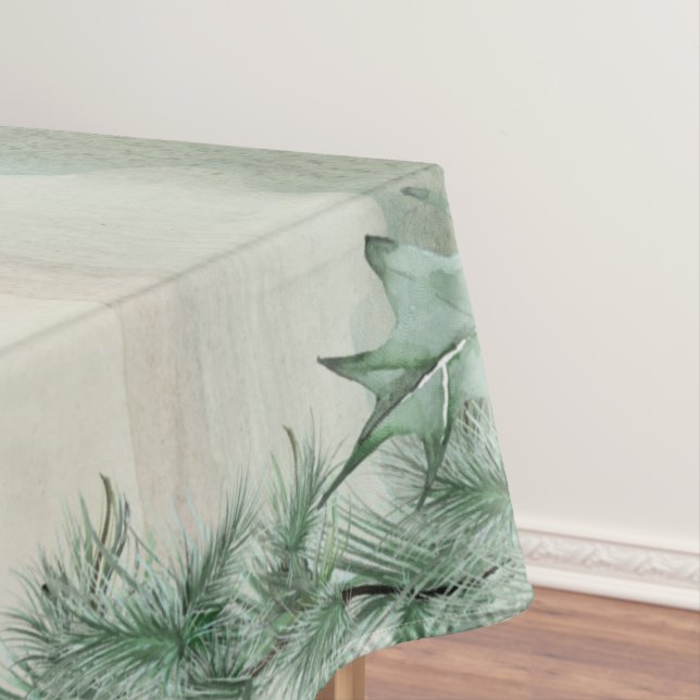 Mantel Navidades de borgoña Berry Holly Pine Tablecloth (In Situ)