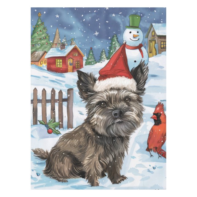 Mantel Navidades de Cairn Terrier Dog Winter Wonderland d (Anverso)