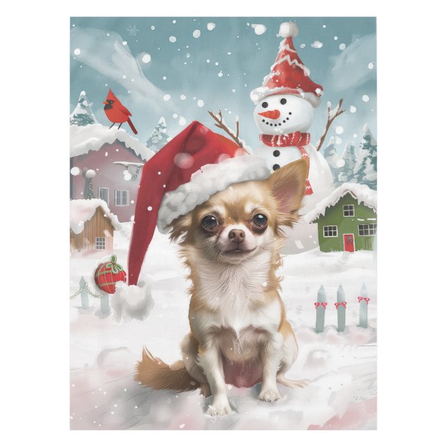 Mantel Navidades de Chihuahua Winter Wonderland disfrutan (Anverso)