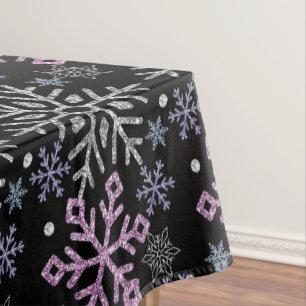 Mantel Navidades de copo de nieve Plata púrpura