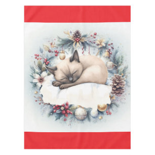 Mantel Navidades de gatos siameses temática para el amant