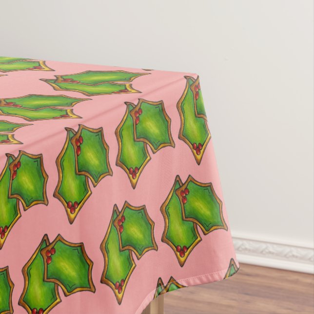 Mantel Navidades de hojas de holly verde rojo Navidad Coo (In Situ)