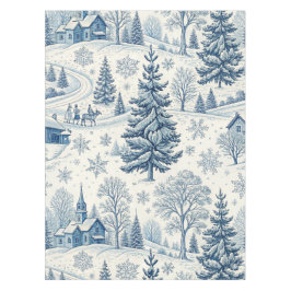 Mantel Navidades de invierno blancos y azules encantadore