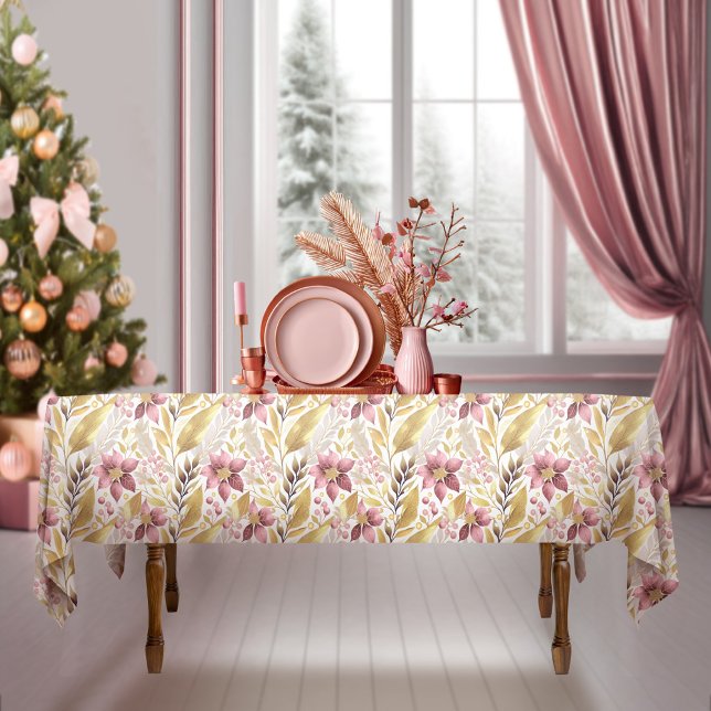 Mantel Navidades de oro rosado Patrón de amarre#21 ID1009 (Subido por el creador)