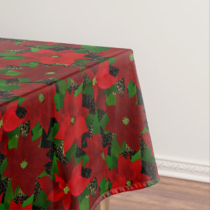 Mantel Navidades de Poinsettia Roja