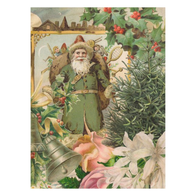 Mantel Navidades de Santa Claus Bellas Artes Antiguas (Anverso)