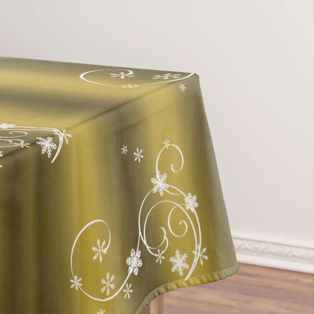Mantel Navidades de Swirls Gold y White (In Situ)