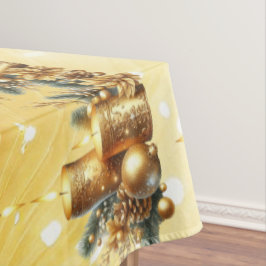 Mantel Navidades de Velas de Oro Tablero de Fiesta