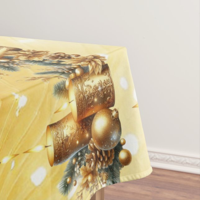 Mantel Navidades de Velas de Oro Tablero de Fiesta (In Situ)