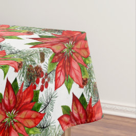 Mantel Navidades de Watercolor Poinsettia