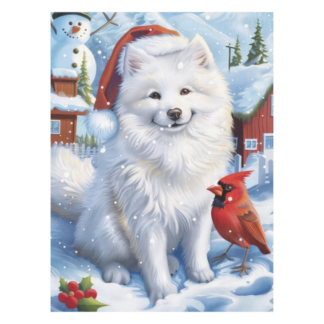 Mantel Navidades del American Eskimo Dog Winter Wonderlan (Anverso)