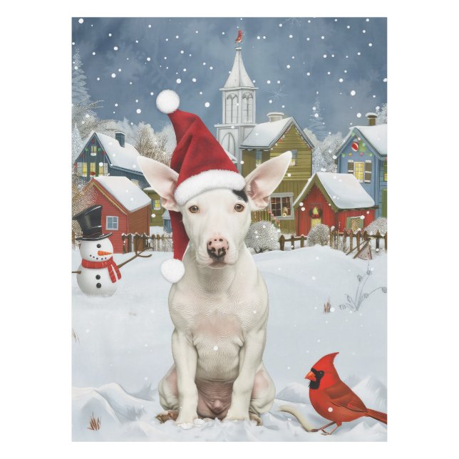 Mantel Navidades del Bull Terrier Dog Winter Wonderland (Anverso)