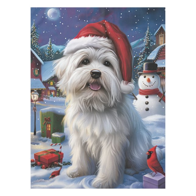 Mantel Navidades del Coton De Tulear Winter Wonderland (Anverso)