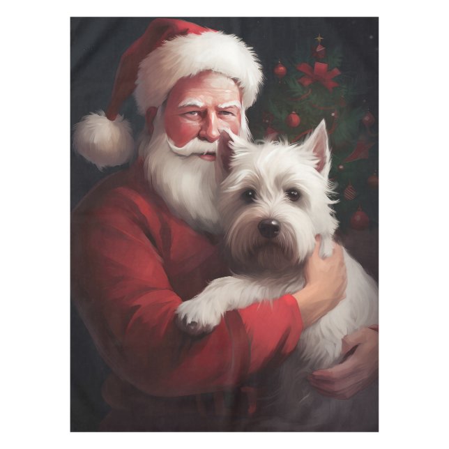 Mantel Navidades del West Highland White Terrier Santa Cl (Anverso)