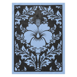Mantel Navidades elegantes de damasco azul y negro