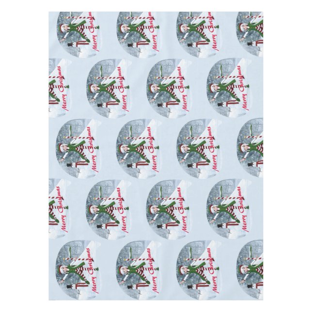 Mantel Navidades en un bosque de invierno (Anverso)