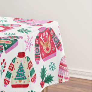 Mantel Navidades feos sudan con Papá Noel y renos