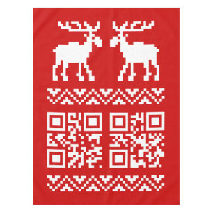 Mantel ¡Navidades feos sudan el código QR Feliz Año Nuevo