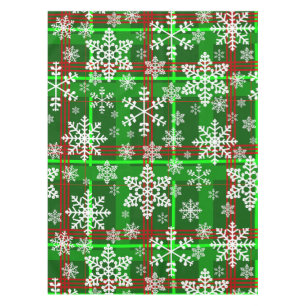Mantel navidades feos tartan plaid snowflakes
