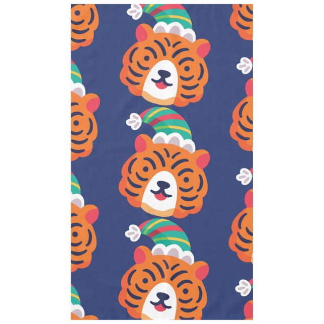 Mantel navidades feos tiger santa claus (Anverso)