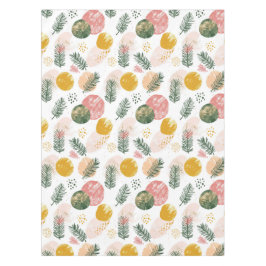 Mantel Navidades festivos con acentos verdes, dorados y r