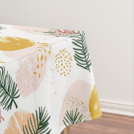 Mantel Navidades festivos con acentos verdes, dorados y r