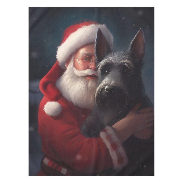 Mantel Navidades festivos Scottish Terrier Santa Claus (Anverso)