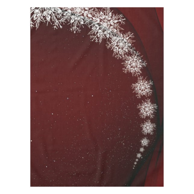 Mantel Navidades Fiesta Crystal copas de nieve Rústica Ro (Anverso)