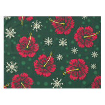 Navidades Florales Tropicales Hibiscus Snowflakes 
