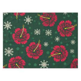 Mantel Navidades Florales Tropicales Hibiscus Snowflakes 