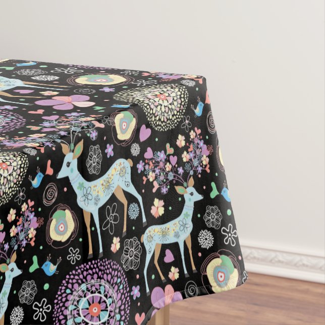 Mantel Navidades Flores de venado y pájaros del corazón c (In Situ)