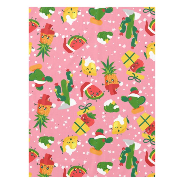 Mantel navidades fruta fresa sandía limón (Anverso)