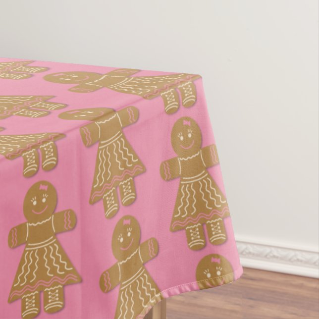 Mantel Navidades Gingerbread Chica Pink Tablecloth (In Situ)