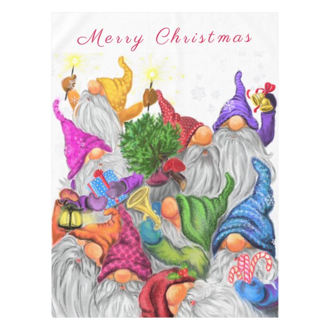 Mantel Navidades Gnome Fiesta Funny Tablecloth (Anverso)