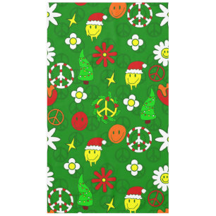 Mantel navidades groovy señal de paz cara feliz