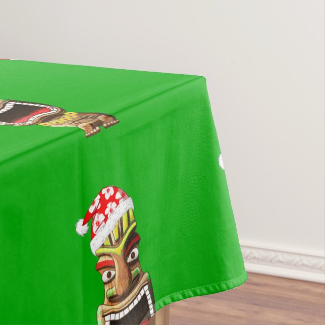 Mantel Navidades hawaianos Santa Tiki (In Situ)