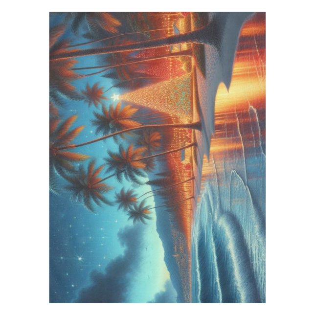 Mantel Navidades hawaianos/tropicales (Anverso)