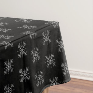 Mantel Navidades Invierno Black Snowflakes Festive de Nie