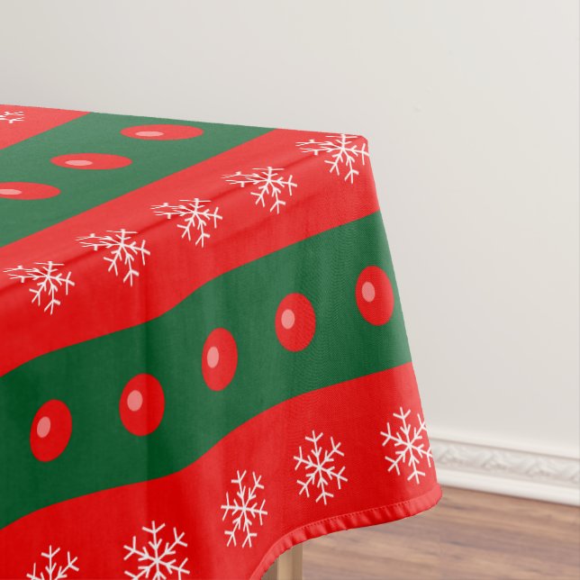 Mantel Navidades Ornamentos verdes rojos Festividades de  (In Situ)