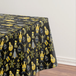 Mantel Navidades Patrón de escalada de Santa Snowman Gold