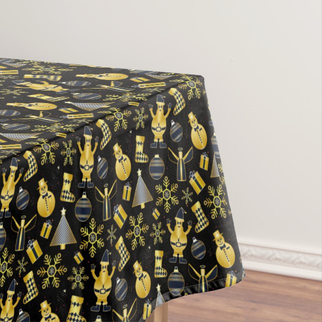 Mantel Navidades Patrón de escalada de Santa Snowman Gold (In Situ)