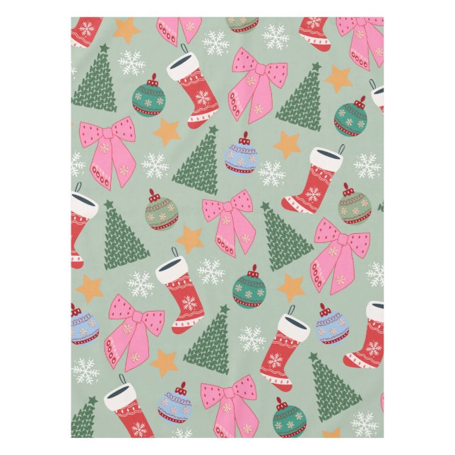 Mantel Navidades pequeños Mint Green (Anverso)